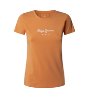 pepe jeans para mujer pl505202 camiseta new virginia naranja l casual algodon manga corta sostenible