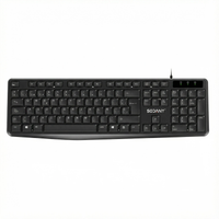 sodany teclado con cable usb diseno espanol n qwerty ergonomico silencioso teclas planas para oficina pc negro