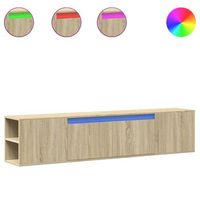 mueble de tv  mueble de salon  gabinete de tv de pared con luz led roble sonoma 180x31x395 cm