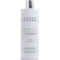 rose  caramel purity bathe away self tan removing bubble bath 500ml