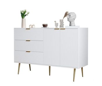 Aparador de mdf con 2 puertas y 3 cajones,blanco