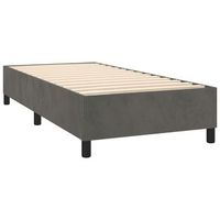 somier de laminas sobre patas estructura de cama 80x200 cm tela terciopelo gris oscuro tdl0207106
