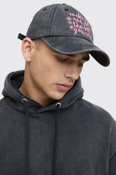 Gorra Con Bordado De Eslogan, Pink
