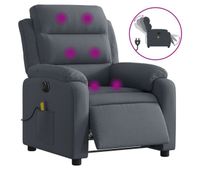 vidaxl sillon reclinable de masaje electrico terciopelo gris oscuro