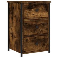 mesita de noche  armario de noche  mesa de noche madera de ingenieria roble ahumado 40x36x60 cm