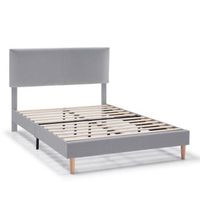 estructura de cama tapizada lauren de 30 cm 140x190 cm gris claro