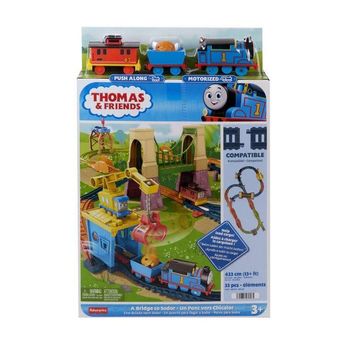 Thomas Friends Un Puente a Sodor ,Juego de tren y vías Adventures with Thomas & Brake Car Bruno Mattel HTG38