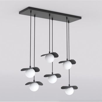 Lámpara de techo valbona negro (6 luces)
