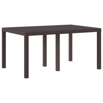 Vidaxl Mesa De Jardín Marrón 150 X 100 X 73 Cm Ratán Sintético