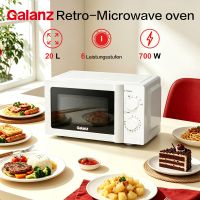 horno microondas compacto galanz willz 20l 700w v7 blanco 6 niveles de potencia funcion de descongelacion botones mecanicos interior facil de limpiar