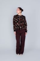 sueter de cuello redondo con estampado animalier de jacquard multi animalier