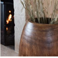 maceta de madera de paulownia marron 43x43x52cm