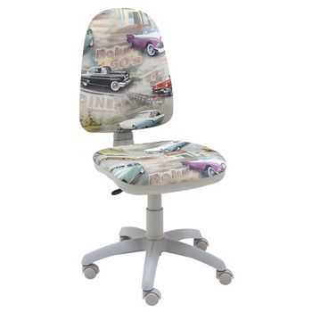 Silla De Escritorio Para Niños Gris - Estampado Coches