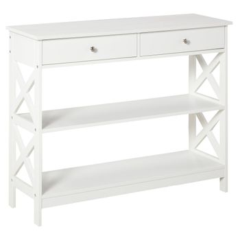 Mesa consola 100x30.5x80 cm blanco