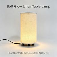 1 pieza de lampara de mesa moderna y minimalista de tela luz nocturna alimentada por usb luz calida y suave decoracion para el hogar para sala de estar y dormitorio
