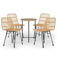 conjunto comedor jardin 5 uds  mueble jardin mesa y sillas ratan sintetico