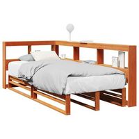 cama individual  cama para adultos  cama con estanteria sin colchon madera maciza marron 100x200 cm cfw517879