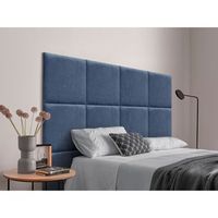 dhome cabecero tapizado para camas de 160cm compuesto de paneles autoadhesivos intercambiables de tela acualine cama lujo dormitorio acolchado azul