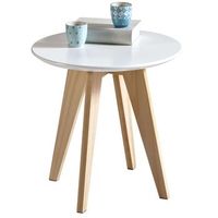 mesa auxiliar de centro rondotapa mdf blancapatas pino natural