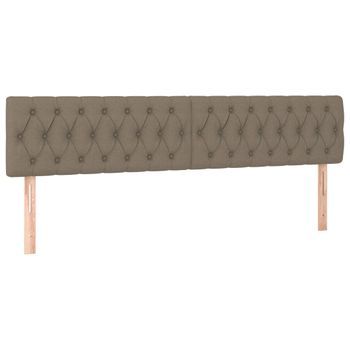 Cabecero Cama Mueble De Dormitorio Con Led De Tela 200 X 7 X 78/88 Cm Gris Topo M02_0000933