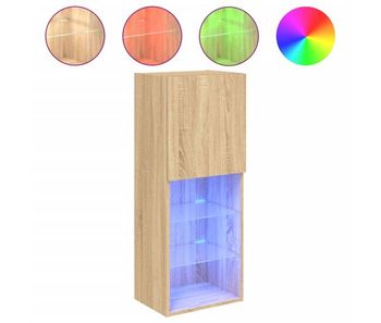 Mueble tv - mesa de tv con luces led roble sonoma 40,5x30x102 cm