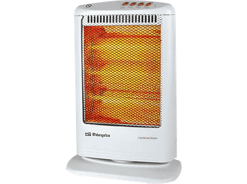 Estufa eléctrica - Orbegozo BP 0303 A Potencia 1200W, Halógena, Triple barra de cuarzo, 3 niveles