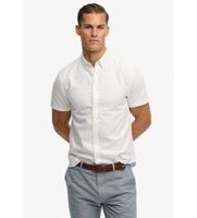 superdry para hombre m4011101a camisa preppy oxford blanco l casual algodon clasico manga corta