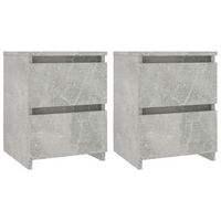 pack 2 uds mesitas de noche  mesa auxiliar  mesilla aglomerado gris hormigon 30x30x40 cm