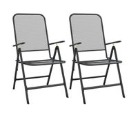 vidaxl silla jardin plegable 2 uds antracita malla metalica expandida