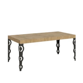 Mesa Extensible 90x200/304 Cm Karamay Roble Natural Estructura Antracita