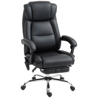 homcom silla de oficina masaje y calefaccion silla de oficina con altura ajustable respaldo inclinable 67x72x111-119cm negro