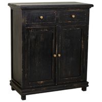 recibidor-aparador de madera acabado artesanal negro 85x40x100
