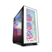 sharkoon elite shark ca300h e-atx cristal templado usb-c argb blanca