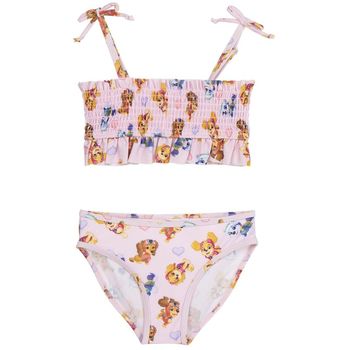 Dessins Animés Bañador Bañador Bikini Rosa a Rayas Niña para niña