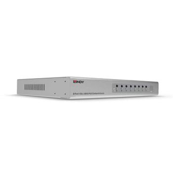 Switch KVM Lindy 39526 8 Puertos VGA Full HD Montaje en Rack 1U Plata