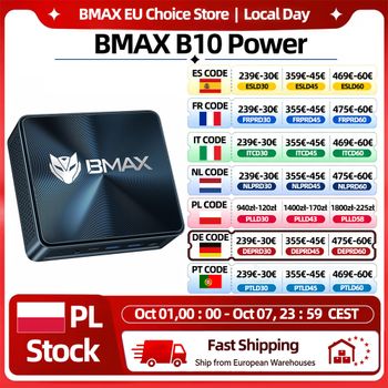 Mini PC Bmax B10 Power con Intel Core I9-13905H, 14 Núcleos, 20 Hilos, 24 GB de RAM, 1 TB de SSD, Wifi, Bluetooth, USB, HDMI, Tipo-C, Windows 11 Pro