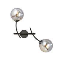 aplique de pared con brazos orientables y esferas de cristal grafito