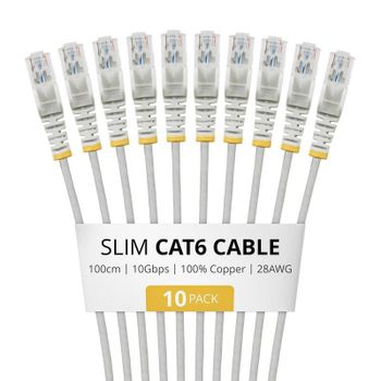 Cable de red StarTech Cat6 UTP Slim 1 m pack de 10