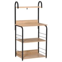 estante de cocina 60x40x125 cm madera natural