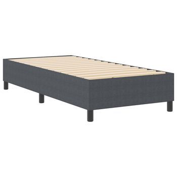 Cama Individual | Cama Para Adulto | Cama De Plataforma Gris Oscuro 80 X 200 Cm Tela De Pana