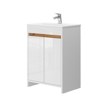 Conjunto De Muebles De Baño Lemgo 2 Partes, Armario Bajo 60 Cm Vicco