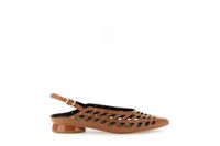 zapato slingback de napa perforada con tachuelas y encaje tan 39