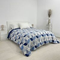 edredon acolchado coralina sherpa 500 gr hojas 135 cm rufino diaz azul