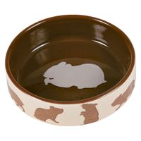 trixie ceramic food bowl for small pets - hamster 80ml  8cm diameter