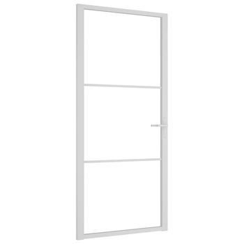 Puerta Interior Vidrio Egs Y Aluminio Blanco 93x201,5 Cm Vidaxl