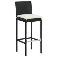 pack 2 uds taburetes altos  taburete de cocina  taburetes de bar de jardin cojines ratan sintetico negro