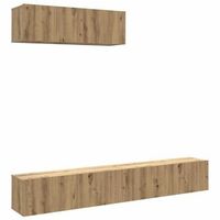 muebles tv de pared 3 uds roble artisan 100x30x30 cm vidaxl