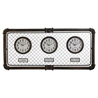 reloj pared hierro pp 93x5x42 3 reloje envejecido