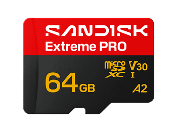 Tarjeta Micro SD - SANDISK Extreme Pro, 64 GB, Hasta 200 MB/s de lectura, 5K y 4K UHD, V30, A2, U3, UHD-I, Adaptador SD, Negro