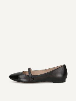CAPRICE Ballerina, black, made of Leather with Block heel, Size 38.5